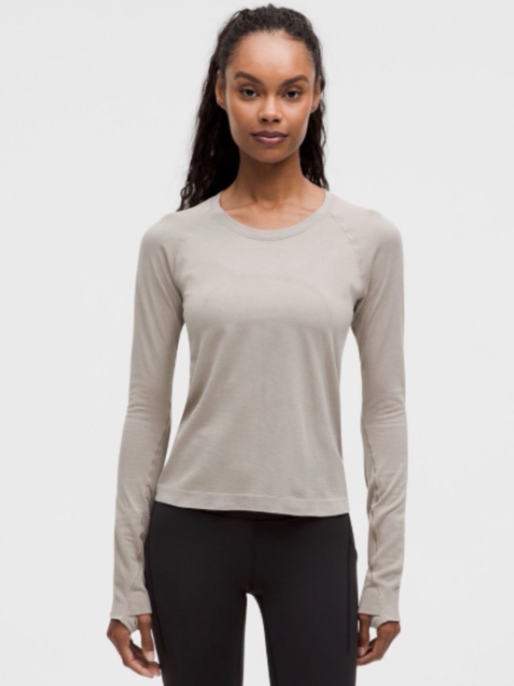 lululemon athletica Light Taupe Long-Sleeve Crewneck